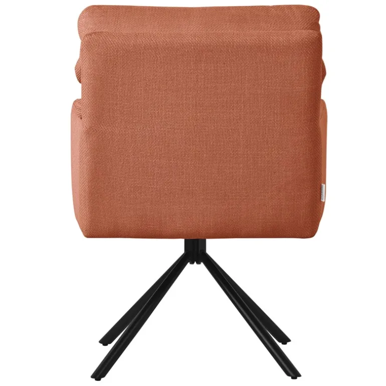 Esszimmerstuhl 2er Set Orange drehbar mit abnehmbaren Rückenkissen gepolstert bis 120 Kilogramm ML-Design