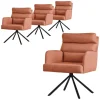 Esszimmerstuhl 4er Set Orange drehbar mit abnehmbaren Rückenkissen gepolstert bis 120 Kilogramm ML-Design