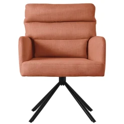 Esszimmerstuhl 6er Set Orange drehbar mit abnehmbaren Rückenkissen gepolstert bis 120 Kilogramm ML-Design