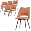 Esszimmerstuhl 6er Set Orange gepolstert inkl. Montagematerial Polsterstuhl Küchenstuhl ML-Design