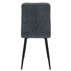 Esszimmerstuhl 4er Set Quadrat Steppung mit Rückenlehne Anthrazit Küchenstuhl mit Kunstleder Bezug ML-Design