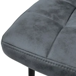 Esszimmerstuhl 4er Set Quadrat Steppung mit Rückenlehne Anthrazit Küchenstuhl mit Kunstleder Bezug ML-Design