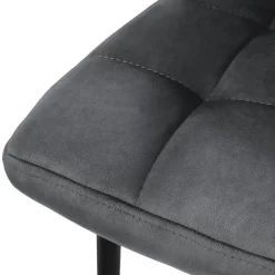 Esszimmerstuhl 4er Set Quadrat Steppung mit Rückenlehne Anthrazit Küchenstuhl mit Microfaser-Samtbezug ML-Design