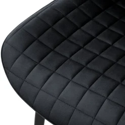 Esszimmerstuhl 4er Set Schwarz mit Samtbezug und Stahlbeinen Küchenstuhl mit Rückenlehne ML-Design
