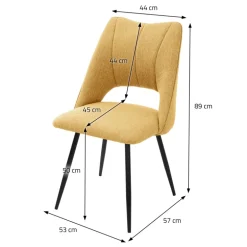Esszimmerstuhl 6er Set Senfgelb gepolstert inkl. Montagematerial Polsterstuhl Küchenstuhl ML-Design