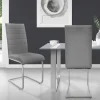Esszimmerstuhl Freischwinger 2er Set mit Rückenlehne Grau Kunsterlederbezug ML-Design