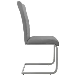 Esszimmerstuhl Freischwinger 2er Set mit Rückenlehne Grau Kunsterlederbezug ML-Design