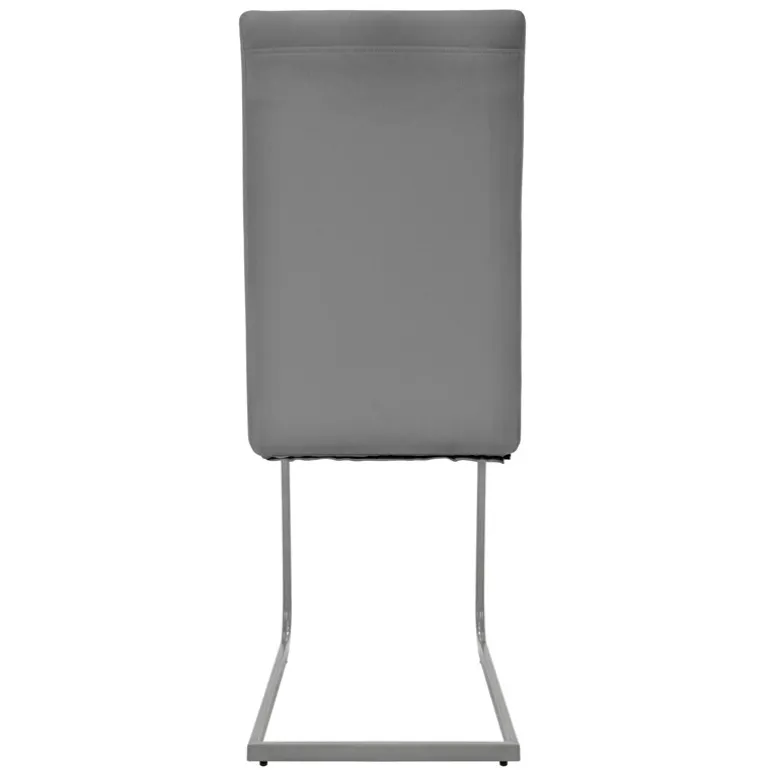 Esszimmerstuhl Freischwinger 2er Set mit Rückenlehne Grau Kunsterlederbezug ML-Design
