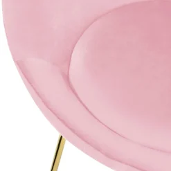 Esszimmerstuhl mit runder Rückenlehne Rosa aus Samt mit goldenen Metallbeinen ML-Design
