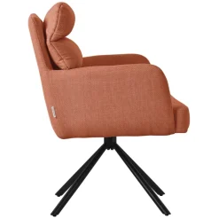 Esszimmerstuhl Orange drehbar mit abnehmbaren Rückenkissen gepolstert bis 120 Kilogramm ML-Design