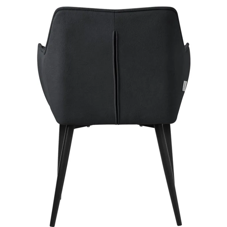 Esszimmerstuhl Schwarz aus Frotteestoff mit dickem gepolsterter Sitz ML-Design