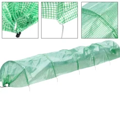 Folientunnel 300x55x35 cm Transparent/Grün aus PE-Gitterfolie