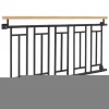 Französischer Balkon Anthrazit 90x156 cm mit 5 Füllelementen, Holzoptik aus verzinkter Stahl