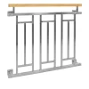Französischer Balkon Silber 90x100 cm mit 3 Füllelementen, Holzoptik aus Edelstahl