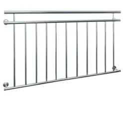 Französischer Balkon 90x156 cm glänzend mit 11 Füllstäben aus Edelstahl