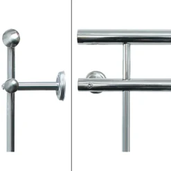 Französischer Balkon 90x100 cm Silber aus Edelstahl