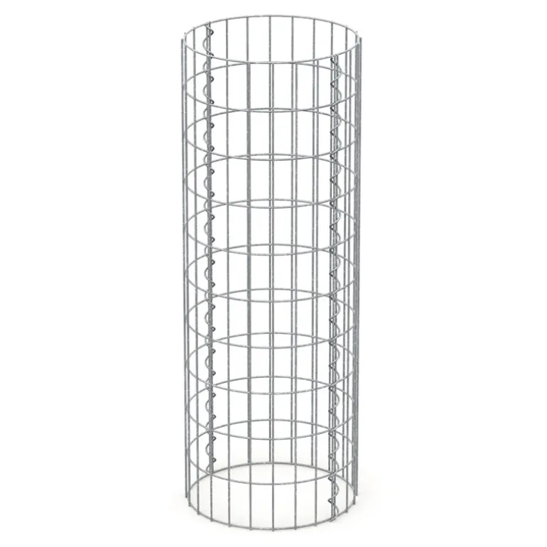Gabione Säule rund Ø 35x100 cm Maschenweite 5x10 cm aus verzinktem Stahldraht