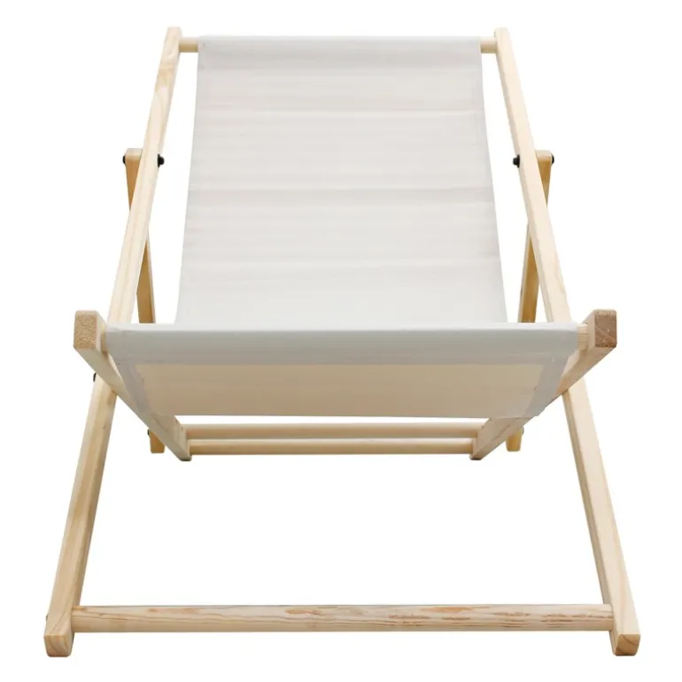 Gartenliege Holz 2er Set Beachstuhl klappbarer Strandstuhl Strandliege Campingliege Sonnenliege Beige Klappliegestuhl Relaxliege