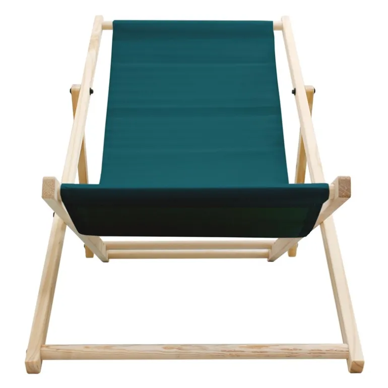 Gartenliege Holz 2er Set Beachstuhl klappbarer Strandstuhl Strandliege Campingliege Sonnenliege Dunkelgrün Klappliegestuhl Relaxliege