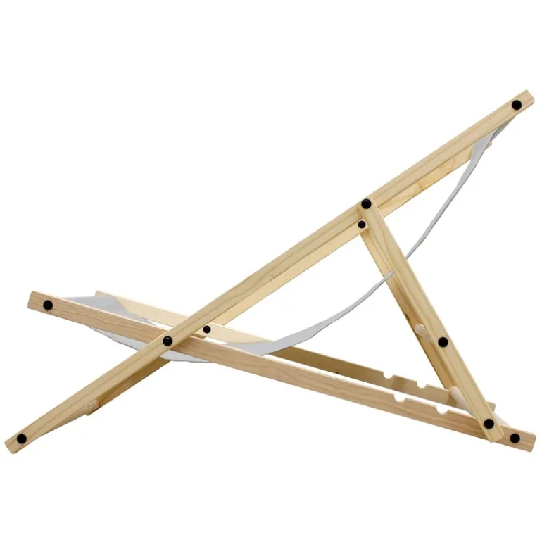 Gartenliege Holz 2er Set Beachstuhl klappbarer Strandstuhl Strandliege Campingliege Sonnenliege Hellgrau Klappliegestuhl Relaxliege