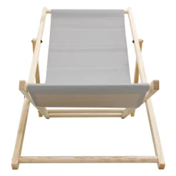 Gartenliege Holz 2er Set Beachstuhl klappbarer Strandstuhl Strandliege Campingliege Sonnenliege Hellgrau Klappliegestuhl Relaxliege