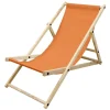 Gartenstuhl Strandliege Liegestuhl Sonnenliege Orange aus Holz klappbar