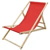 Gartenstuhl Strandliege Liegestuhl Sonnenliege Rot aus Holz klappbar