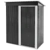 Gerätehaus 150x184x76 cm Grau aus Metall ML-Design