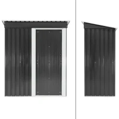 Gerätehaus 150x184x76 cm Grau aus Metall ML-Design