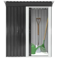 Gerätehaus 150x184x76 cm Grau aus Metall ML-Design