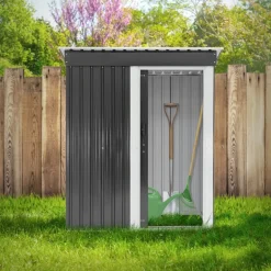 Gerätehaus 150x184x76 cm Grau aus Metall ML-Design