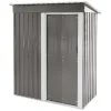 Gerätehaus 150x184x76 cm Hellgrau aus Metall ML-Design