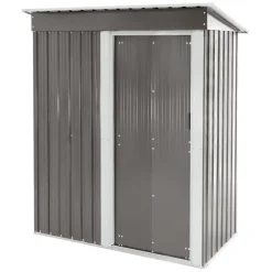 Gerätehaus 150x184x76 cm Hellgrau aus Metall ML-Design