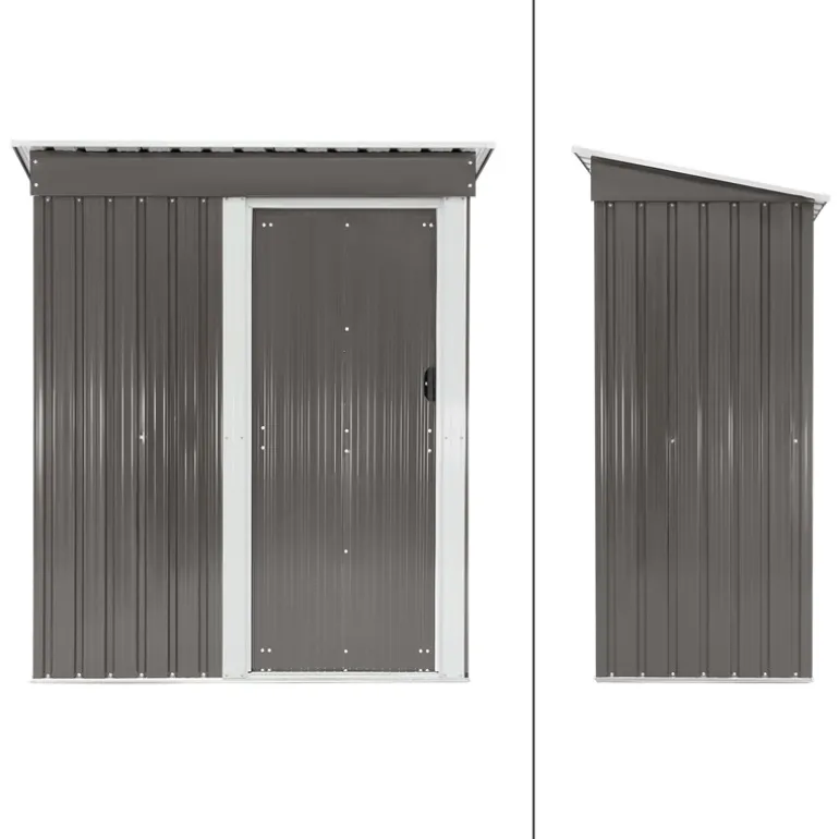 Gerätehaus 150x184x76 cm Hellgrau aus Metall ML-Design