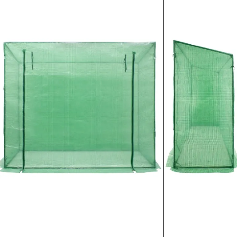Gewächshaus mit Gitternetzfolie und Tür 200x79x168 cm Grün