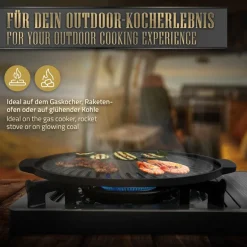 Grillplatte mit zwei Griffen Ø 32 cm aus Gusseisen BBQ#BOSS
