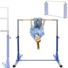 Gymnastik Turnreck faltbar, Blau, Gymnastikstange für Kinder, Reckstange höhenverstellbar 95,5-150 cm Hauki