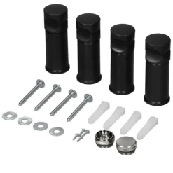 Halterung für Badheizkörper Schwarz matt für gerade und gebogene Modelle LuxeBath