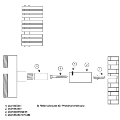 Halterung für Designheizkörper Anthrazit für gerade Modelle LuxeBath