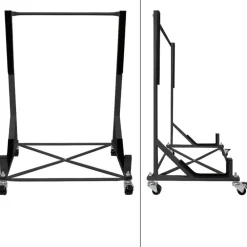 Hardtopständer mit 4 feststellbaren Rollen Schwarz aus Stahl und Hardtop Cover