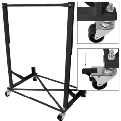 Hardtopständer mit 4 feststellbaren Rollen Schwarz aus Stahl und Hardtop Cover