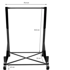 Hardtopständer mit 4 feststellbaren Rollen Schwarz aus Stahl und Hardtop Cover