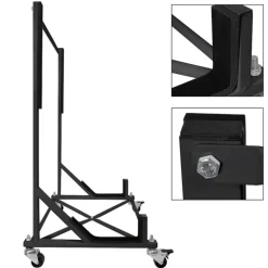 Hardtopständer mit 4 feststellbaren Rollen Schwarz aus Stahl und Hardtop Cover