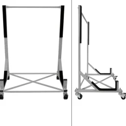 Hardtopständer mit 4 feststellbaren Rollen Silber aus Stahl und Hardtop Cover