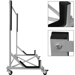 Hardtopständer mit 4 feststellbaren Rollen Silber aus Stahl und Hardtop Cover