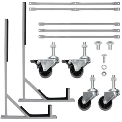 Hardtopständer mit 4 feststellbaren Rollen Silber aus Stahl und Hardtop Cover