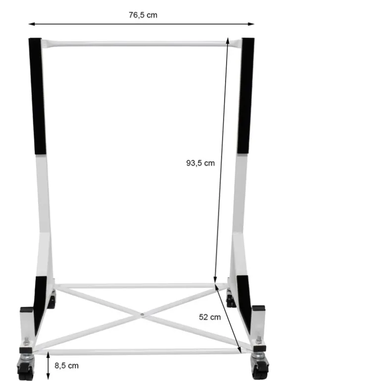 Hardtopständer mit 4 feststellbaren Rollen Weiß aus Stahl und Hardtop Cover