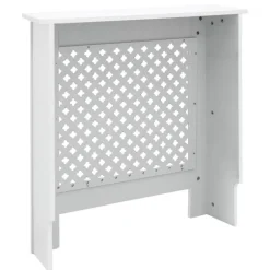 Heizkörperverkleidung mit Raute 78x19x82 cm Weiß aus MDF