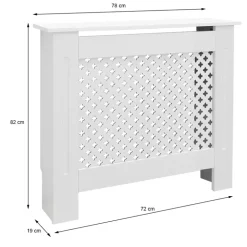 Heizkörperverkleidung mit Raute 78x19x82 cm Weiß aus MDF
