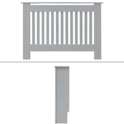 Heizkörperverkleidung 112x19x82 cm Landhaus Grau aus MDF ML-Design